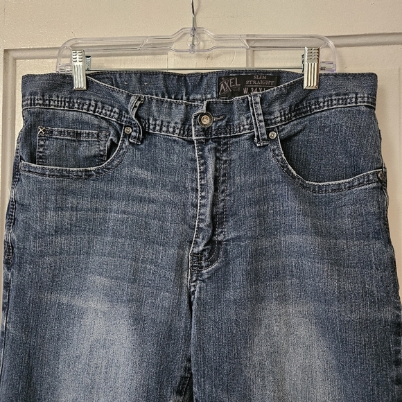 TK Axel Men's Slim Straight Faded Jeans Size 34x28 Stretch, 5-pocket Design - Picture 2 of 10